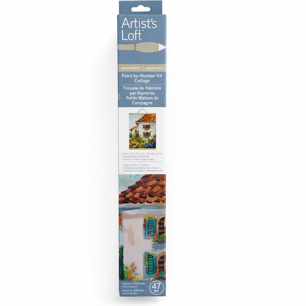 Paint by Number Cottage House Kit Vertical Canvas Beginner Wall Art